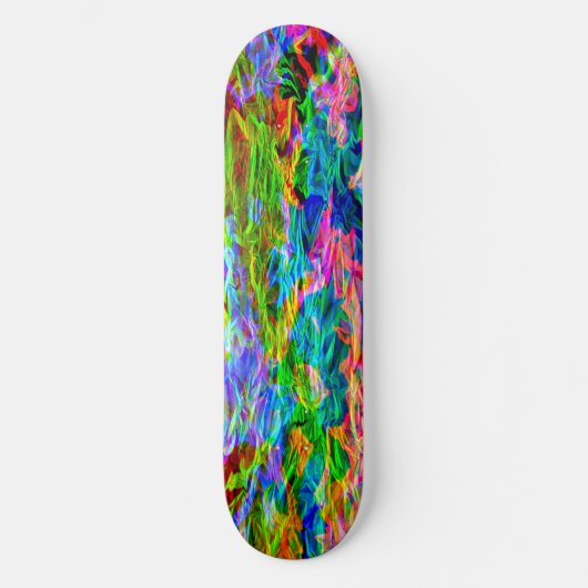 Abstracte gloeiende regenboog skateboard (Voorkant)