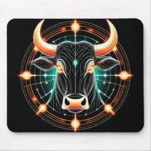 Abstracte gloeiende Stier Illustratie Muismat