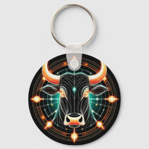 Abstracte gloeiende Stier Illustratie Sleutelhanger