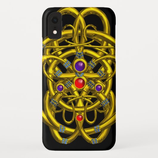 ABSTRACTE GOLD CELTIC KENNIS MET KLEURSTONEN Case-Mate iPhone CASE (Achterkant)