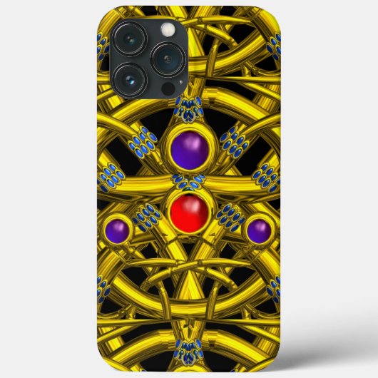 ABSTRACTE GOLD CELTIC KENNIS MET KLEURSTONEN Case-Mate iPhone CASE (Achterkant)