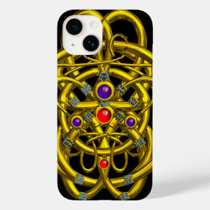 ABSTRACTE GOLD CELTIC KNOPS, COLORFUL PARELTJES Bl Case-Mate iPhone 14 Hoesje