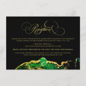 Abstracte Gold Emerald Green Reception Directions Informatiekaartje (Voorkant)