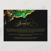 Abstracte Gold Emerald Green Reception Directions Informatiekaartje (Achterkant)