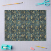 Abstracte Gold Leaves over groene ontkoppeling Tissuepapier (Craft)