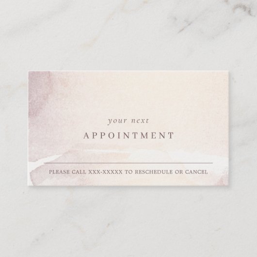 Abstracte Gold Paarse Waterverf Logo Benoeming Visitekaartje (Voorkant)