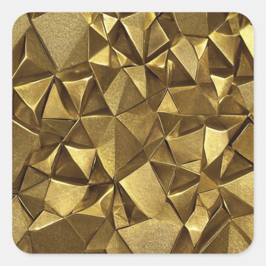 Abstracte Gold Square Sticker (Voorkant)