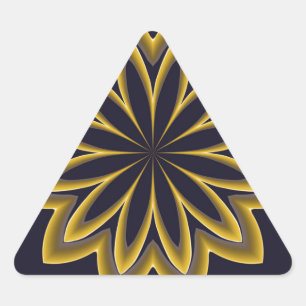 Abstracte Golden Flower Driehoek Sticker