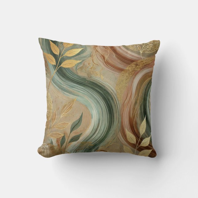 Abstracte Golden Leaf ARTWORK STIJL 13 Kussen (Voorkant)