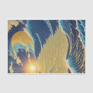 Abstracte Golden Morning Sunrise Ocean Wave Tissuepapier