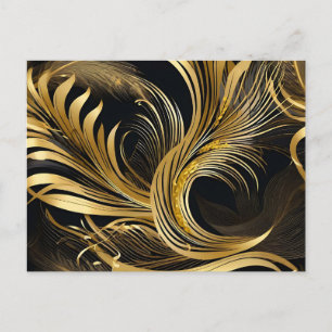 Abstracte Golden Swirls Briefkaart