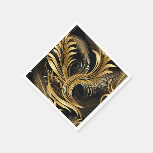 Abstracte Golden Swirls Servet (Hoek)