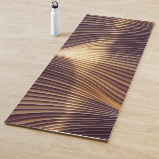 Abstracte Golden Wave Lines Yogamat (In situ)