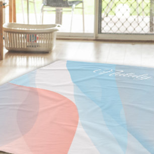 Abstracte golf roze blauw naam fleece deken