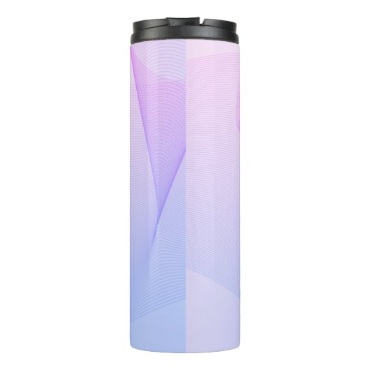 Abstracte golflengte Roze Blauw Thermosbeker (Achterkant)