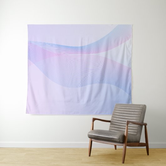 Abstracte golflengte Roze Blauw Wandkleed (In Situ (horizontaal))