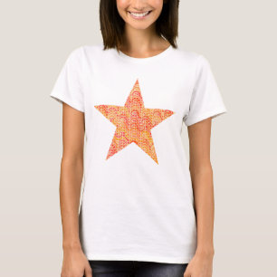 Abstracte golfster - oranje, koraal en goud t-shirt
