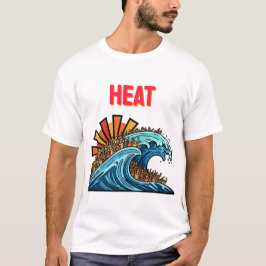 Abstracte golven Crowd "Hittegolven" Kunstwerk Gra T-shirt