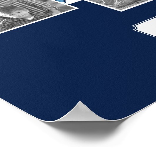 Abstracte golven | Familie Foto's en tekst| Monogr Poster (Hoek)