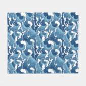 Abstracte golven fleece deken (Voorkant (Horizontaal))