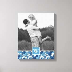 Abstracte golven Foto met Monogram Monogram Canvas Afdruk