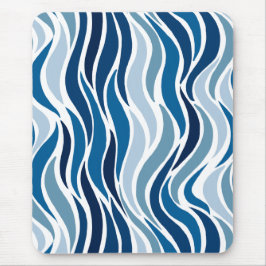 Abstracte golven in blauw muismat