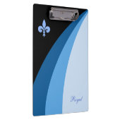Abstracte golven in blauwe tinten en fleur de lis klembord (Rechts)