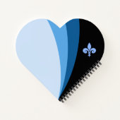 Abstracte golven in blauwe tinten & fleur de lis notitieboek (Achterkant)