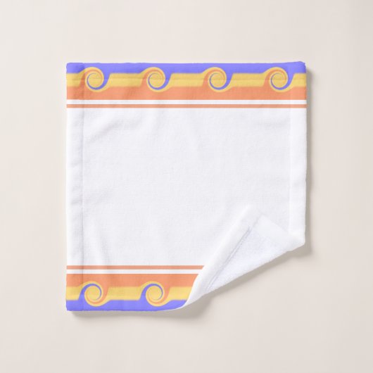 Abstracte golven in parelkleuren op wit bad handdoek (Wasdoekje)