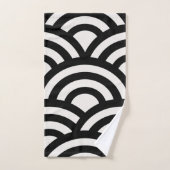 Abstracte golven, kerken, zwarte en witte lijnen bad handdoek (Handdoek)