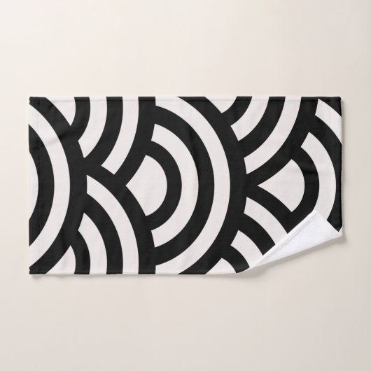 Abstracte golven, kerken, zwarte en witte lijnen bad handdoek (Handdoek)