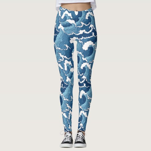 Abstracte golven leggings (Voorkant)