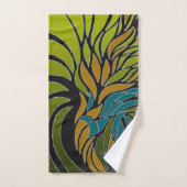 Abstracte golven, lijnen, bladeren, modern design bad handdoek (Handdoek)