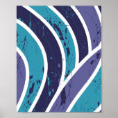 Abstracte golven met verfspatten poster (Voorkant)