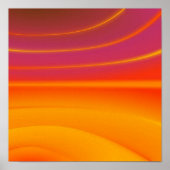 abstracte golven oranje canvasafdruk poster (Voorkant)