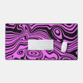 Abstracte golven Paarse zwarte ontwerp aangepaste Bureaumat (Keyboard & Muis)