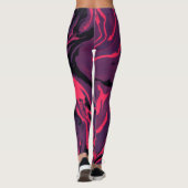 Abstracte golven Patroon Leggings (Achterkant)