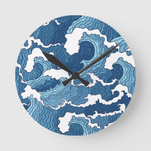 Abstracte golven ronde klok