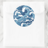 Abstracte golven ronde sticker (Tas)