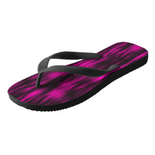 Abstracte golven Roze en Zwarte Flip Flops