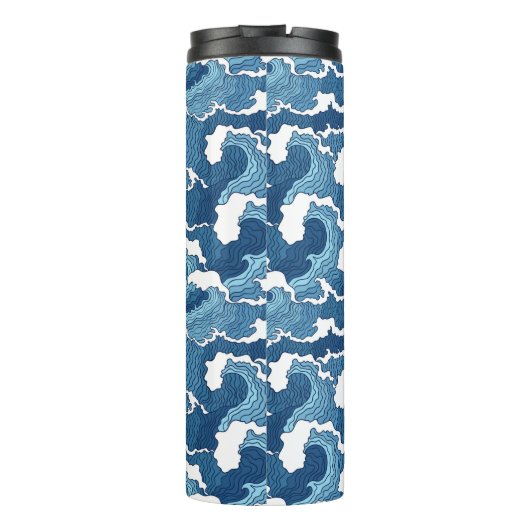 Abstracte golven thermosbeker (Achterkant)