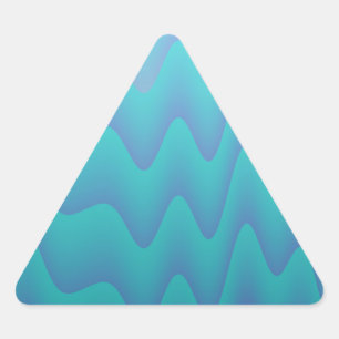 Abstracte golven turquoise blauw driehoek sticker