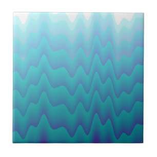 Abstracte golven turquoise blauw tegeltje