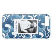 Abstracte golven | Uw foto en naam Case-Mate iPhone Case (Achterkant (Horizontaal))