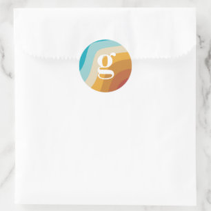 Abstracte golven van de regenboogstraal van de Kle Ronde Sticker