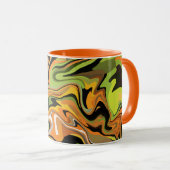 Abstracte golven van herfstkleuren mok (Voorkant rechts)