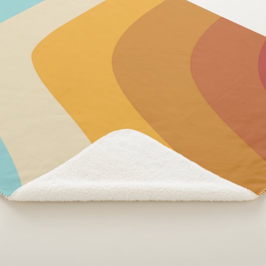 Abstracte golven voor kleurrijke Retro-regenboogre Sherpa Deken (3/4)