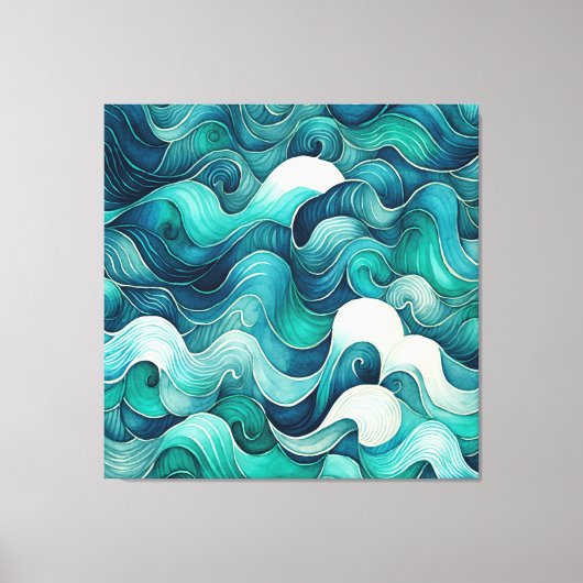Abstracte golven wandelen — groot canvas afdrukken (Voorkant)
