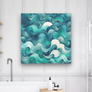 Abstracte golven wandelen — groot canvas afdrukken