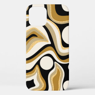 Abstracte golvende lijnen patroonachtergrond iPhone 12 hoesje